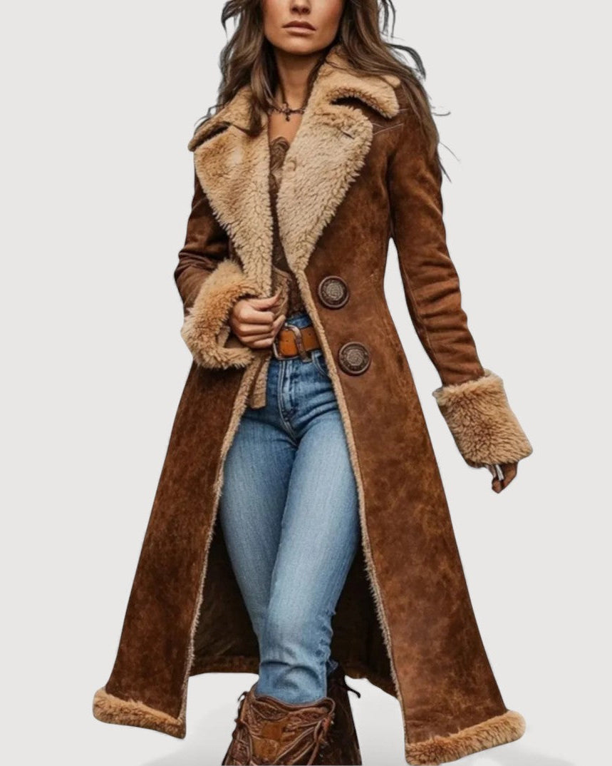 YARÉLIA™ | Abrigo largo teddy con efecto borrego