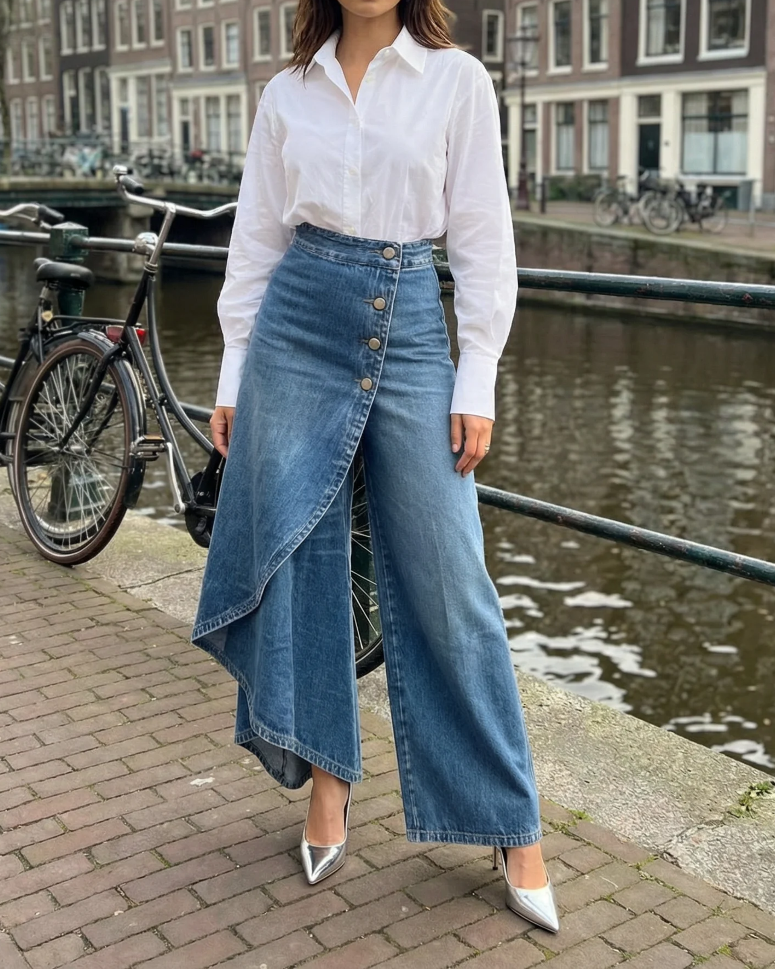 Pantalón vaquero cruzado