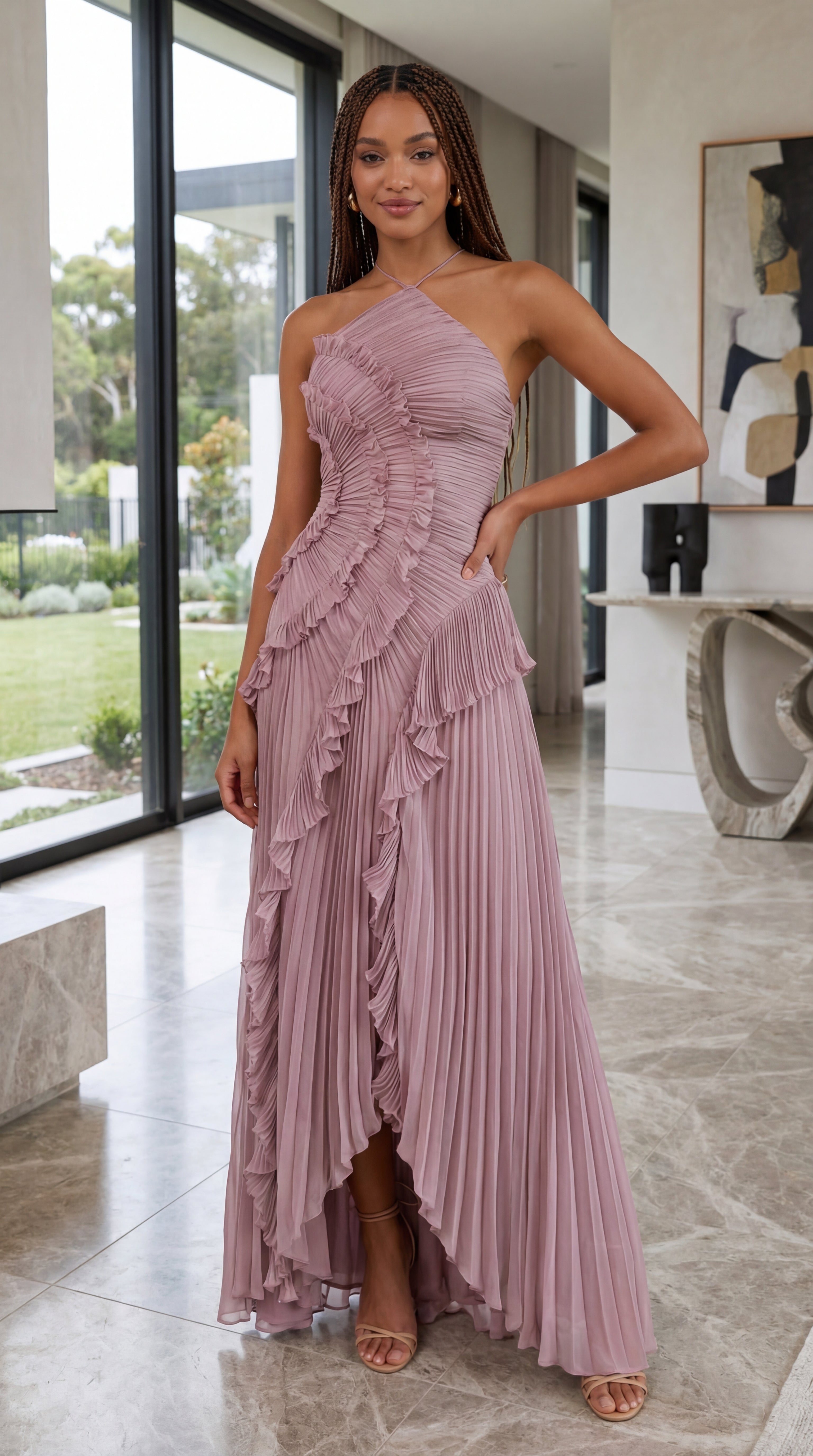 Rosalie – Vestido Largo Plisado
