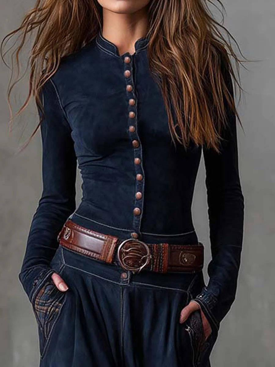 Nerina | Vestido maxi de ante con cinturón