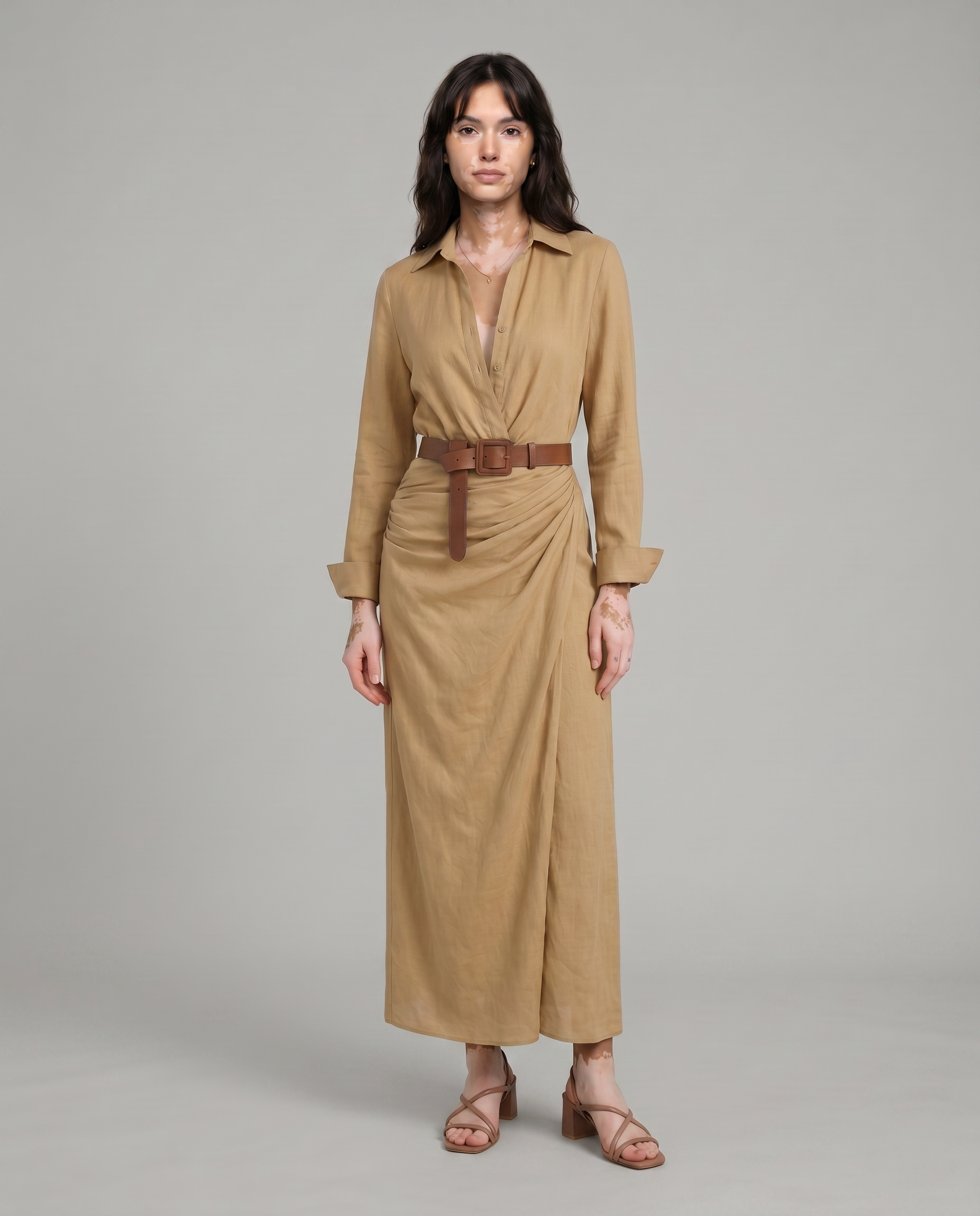 Thames Tailor | Vestido largo cruzado con solapa