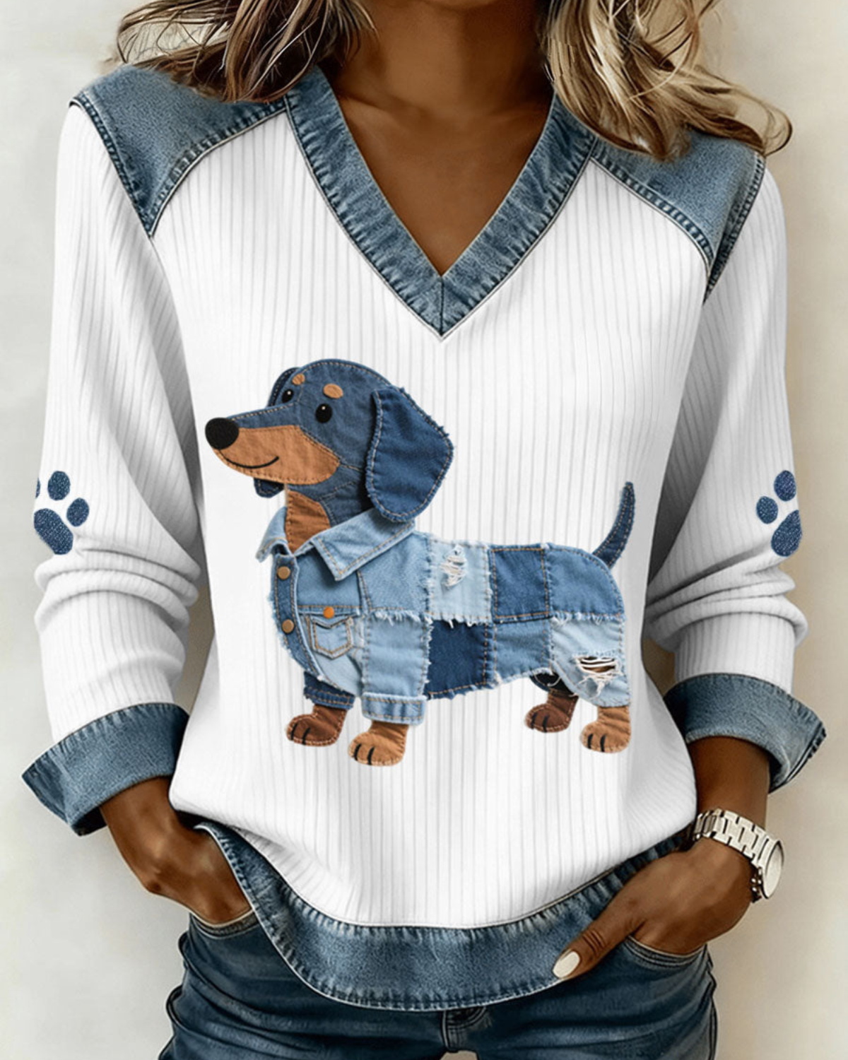 Stella™ | Blusa Artística de Mezclilla con Patchwork